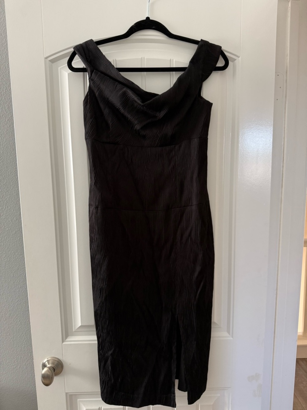 Black Halo Black Cowl Neck Midi Dress